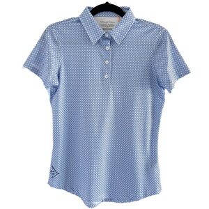 Straight Down Performance Golf Polo Small UPF 50 Sun Protection Blue Pink EUC